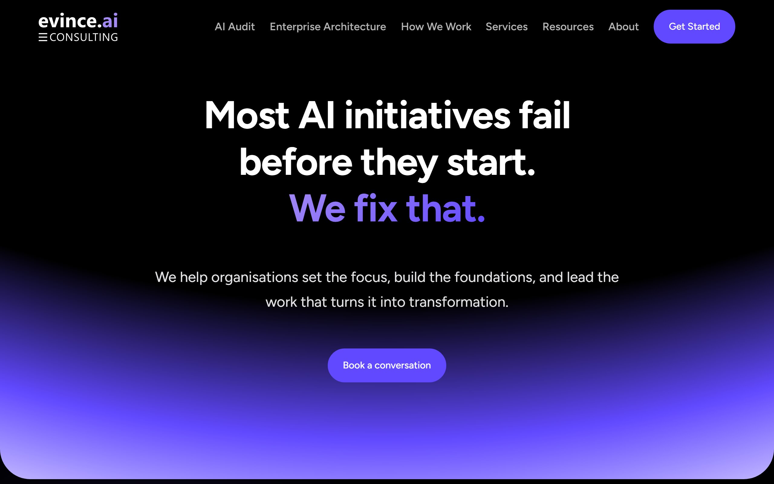 evince Consulting website