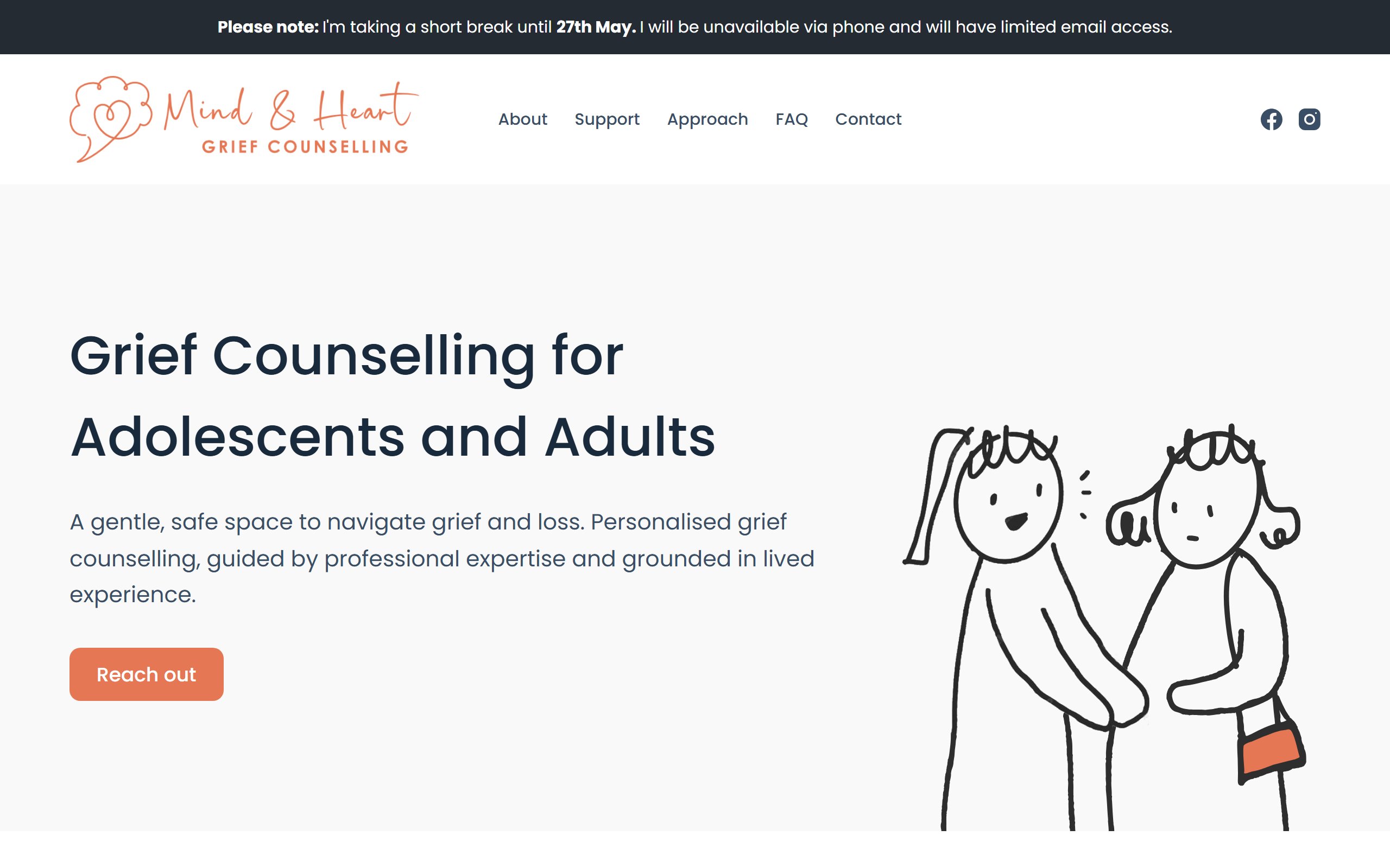Mind & Heart Grief Counselling website